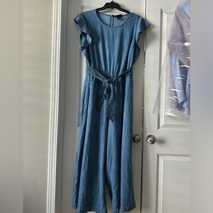 Lane Bryant chambray romper. Cute for work and church.